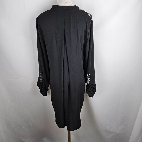 Alberto Makali NY Medium Blouse Button Up Animal Print B&W Designer - Picture 4 of 10